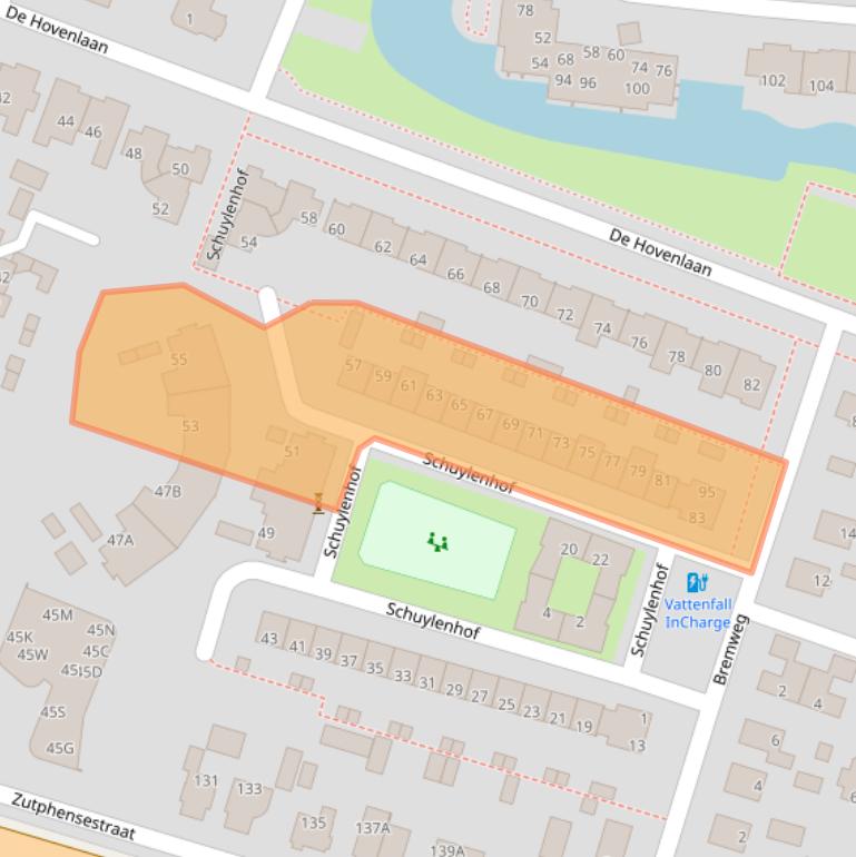 Kaart van postcodegebied 7325VD.