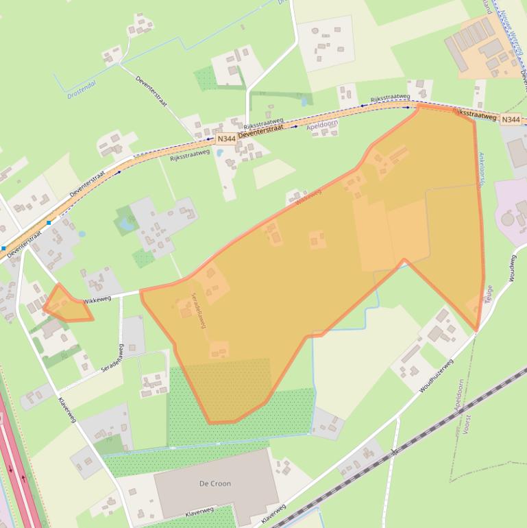 Kaart van postcodegebied 7325WG.