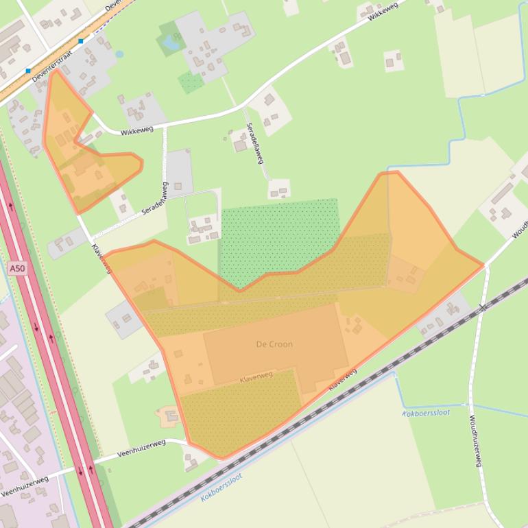 Kaart van postcodegebied 7325WJ.