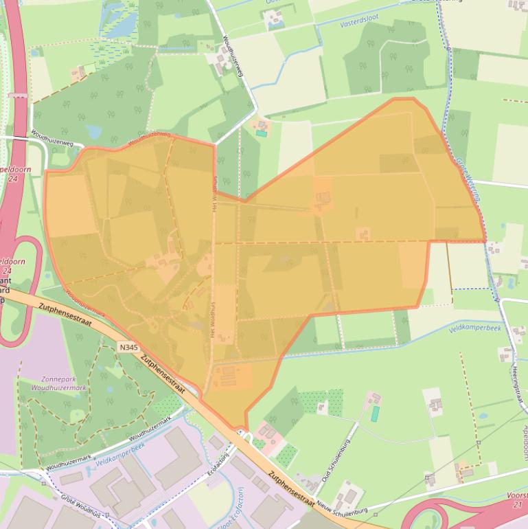 Kaart van postcodegebied 7325WN.