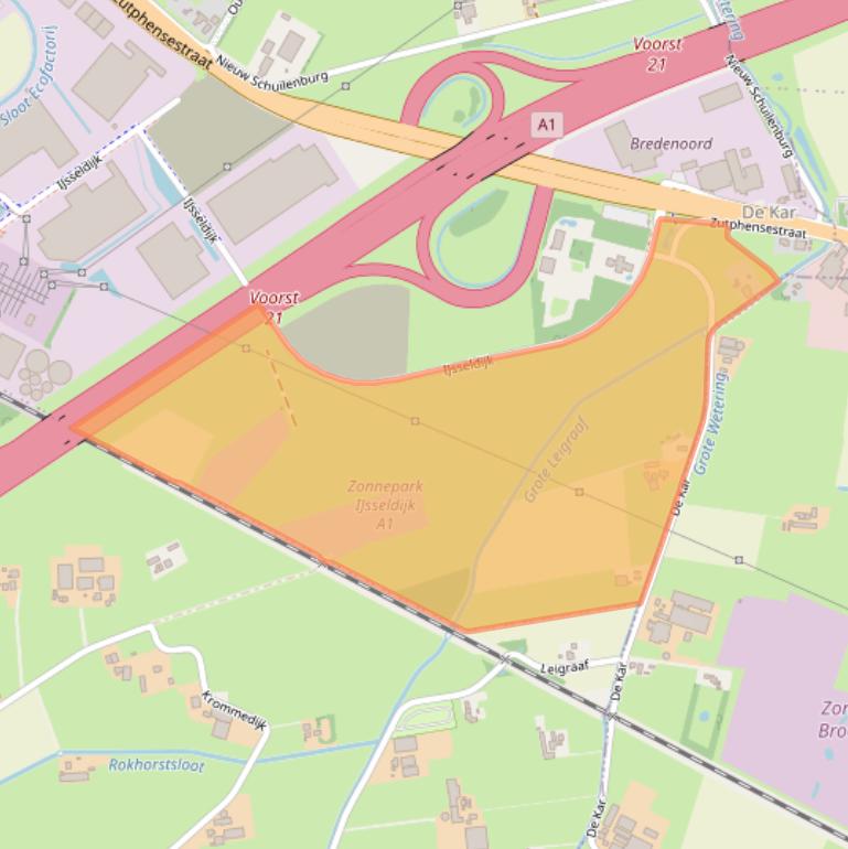 Kaart van postcodegebied 7325WX.