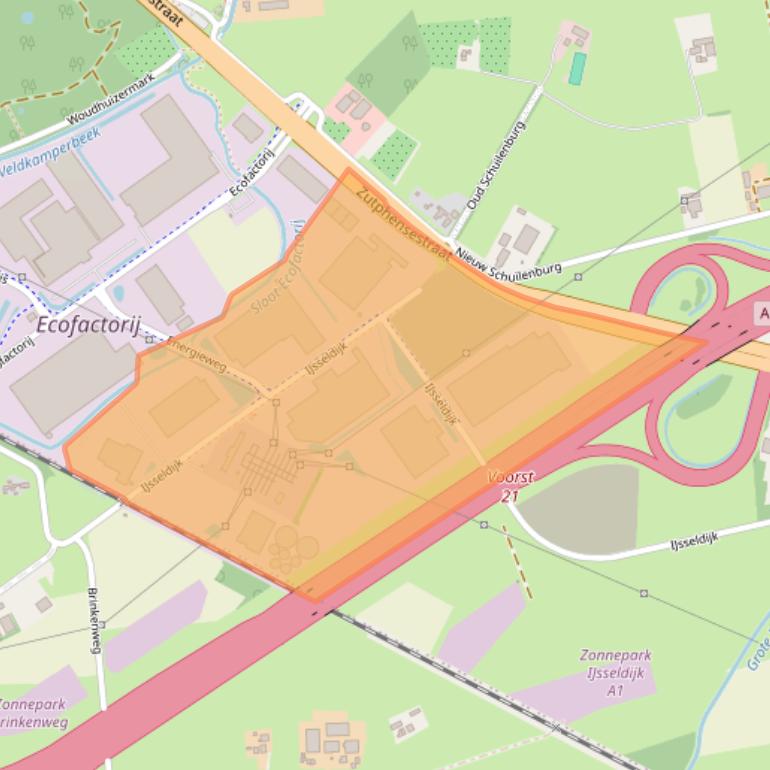 Kaart van postcodegebied 7325WZ.