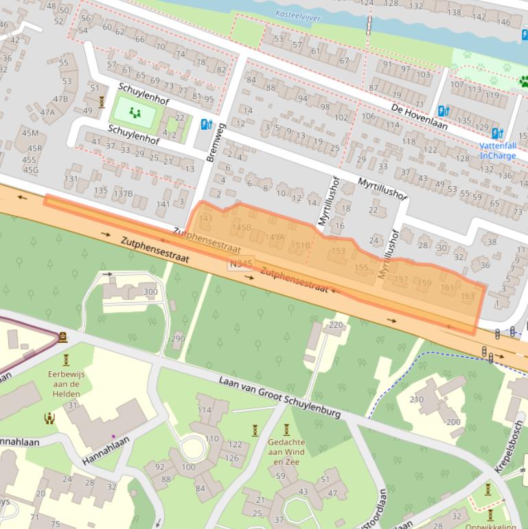 Kaart van postcodegebied 7325XG.
