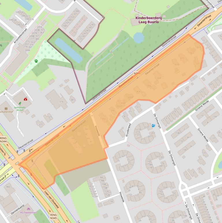 Kaart van postcodegebied 7325XV.