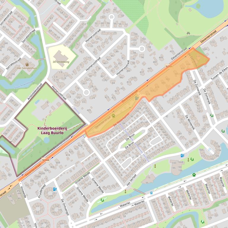 Kaart van postcodegebied 7325XW.