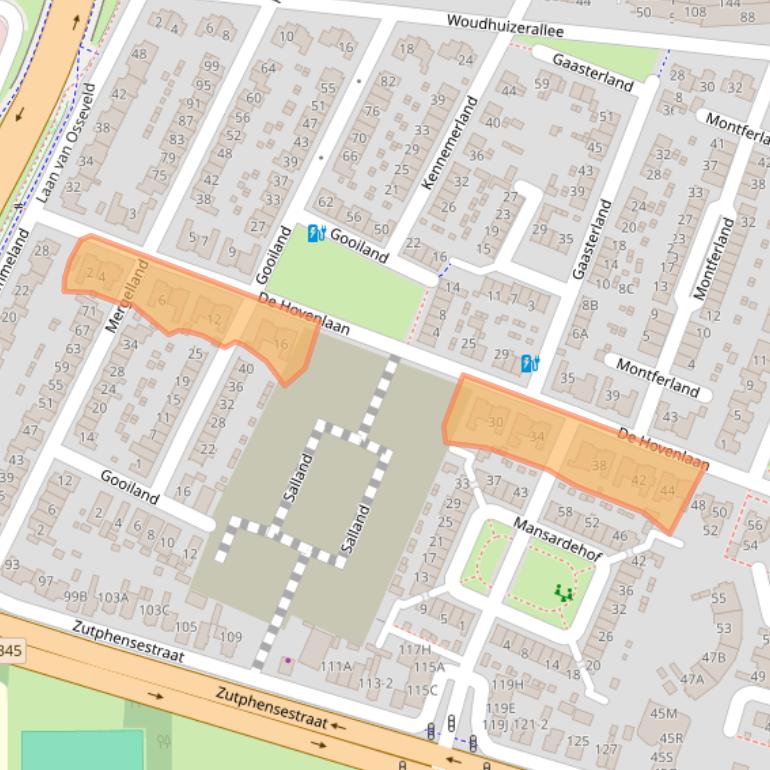 Kaart van postcodegebied 7325ZC.
