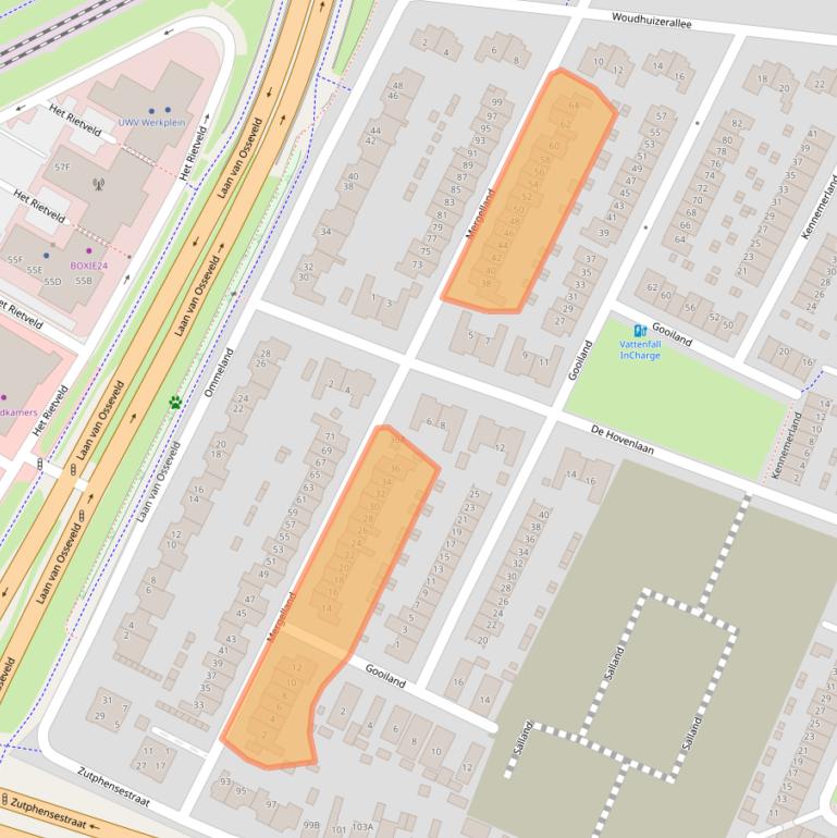 Kaart van postcodegebied 7325ZX.