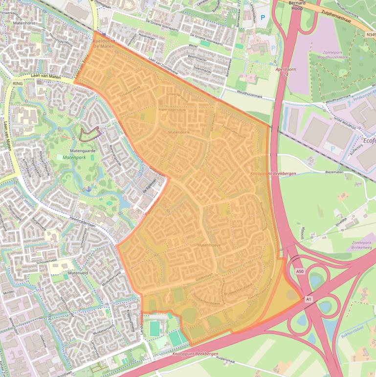 Kaart van postcodegebied 7326.