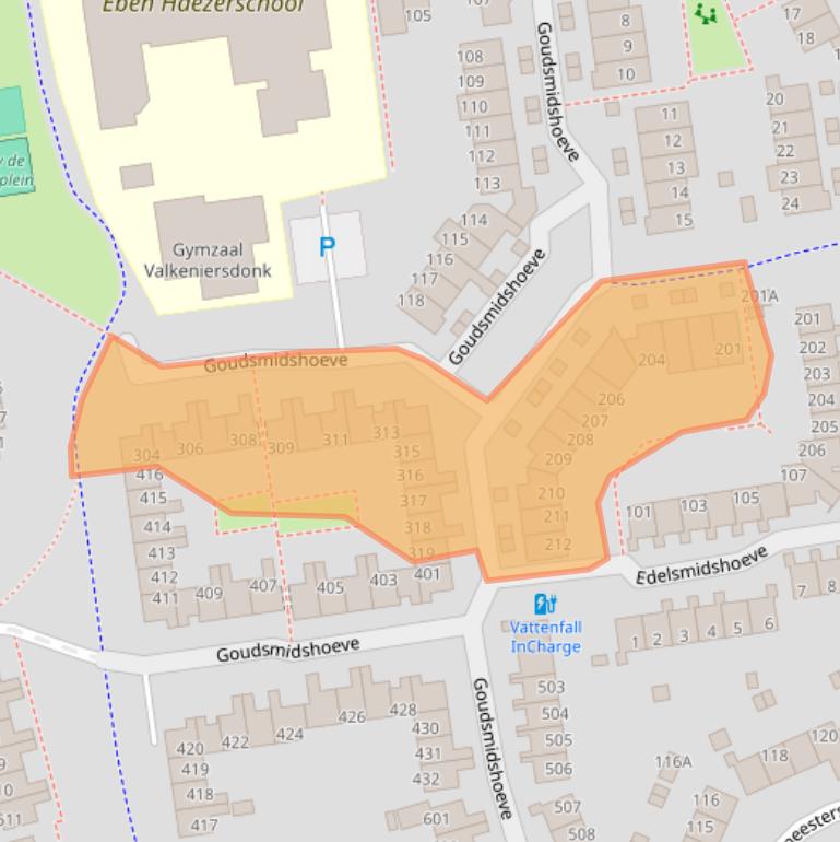 Kaart van postcodegebied 7326RC.
