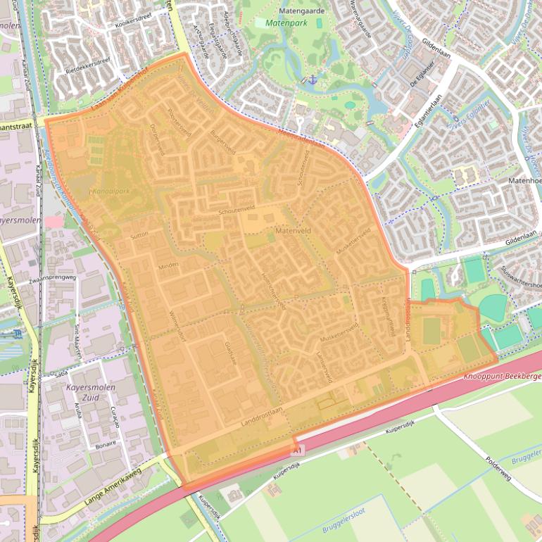 Kaart van postcodegebied 7327.
