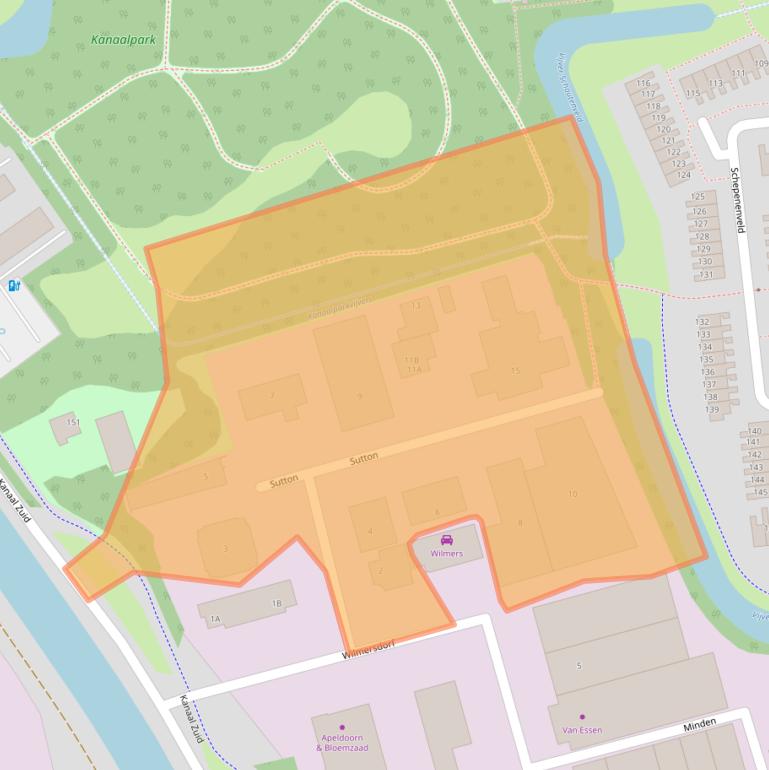 Kaart van postcodegebied 7327AB.