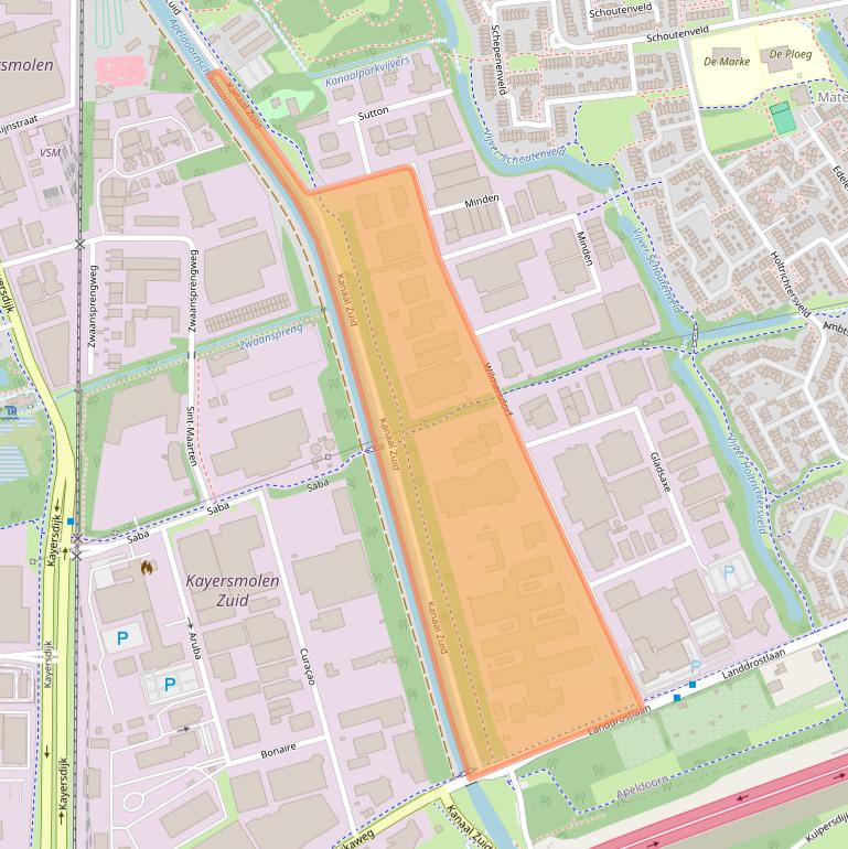 Kaart van postcodegebied 7327AC.