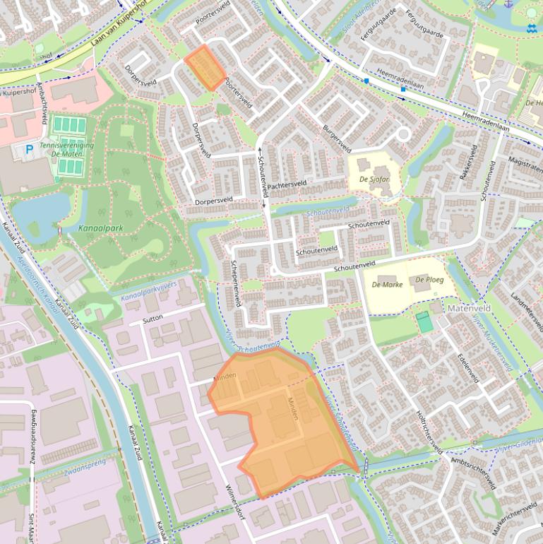 Kaart van postcodegebied 7327AW.