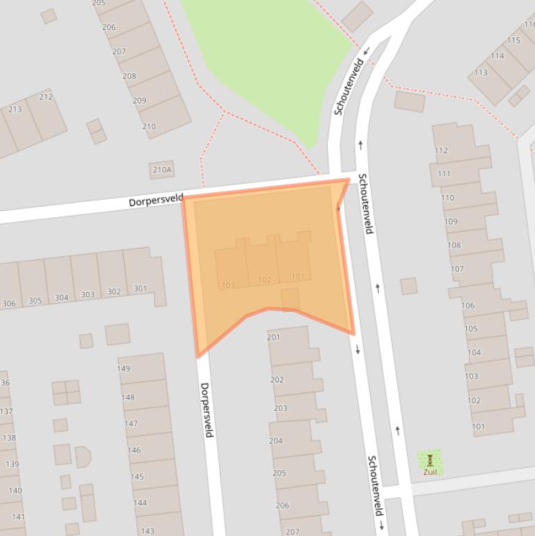 Kaart van postcodegebied 7327BA.