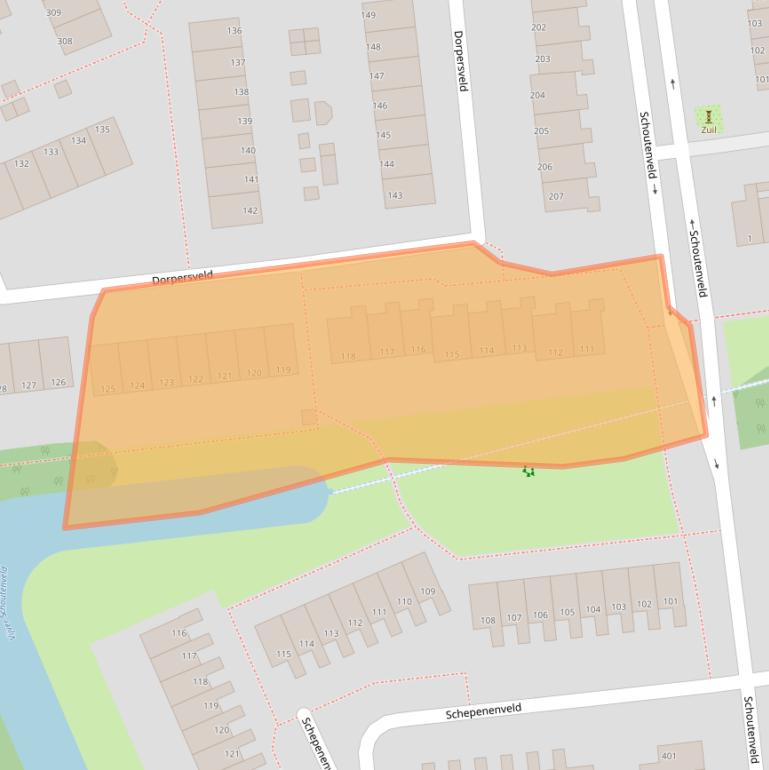Kaart van postcodegebied 7327BB.