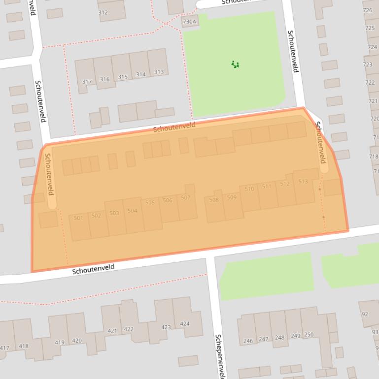 Kaart van postcodegebied 7327BV.