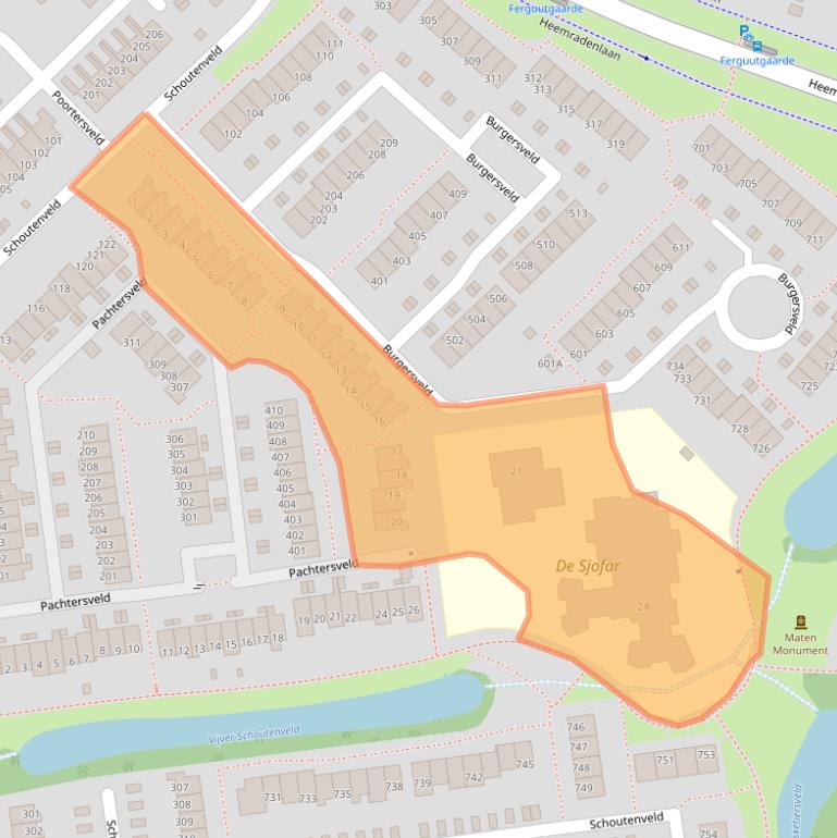 Kaart van postcodegebied 7327CA.