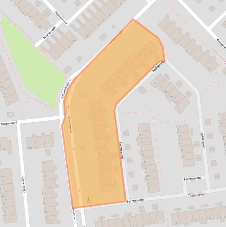 Kaart van postcodegebied 7327CS.