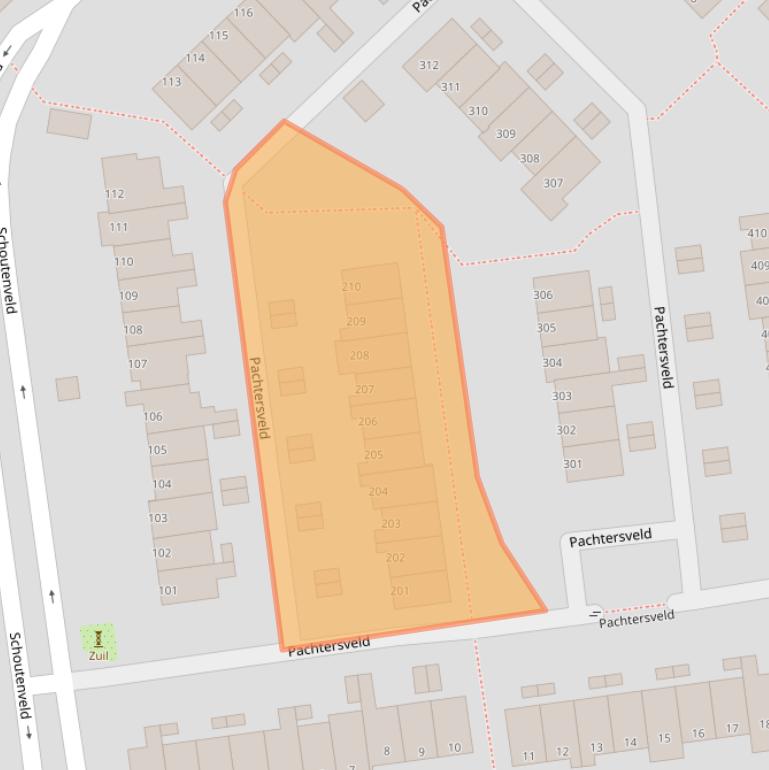 Kaart van postcodegebied 7327CT.