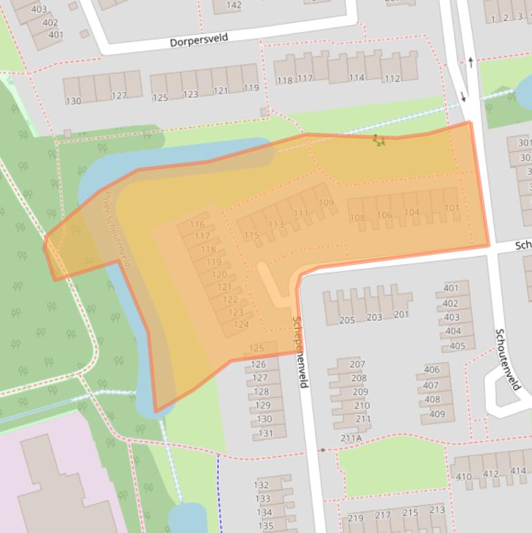 Kaart van postcodegebied 7327DA.