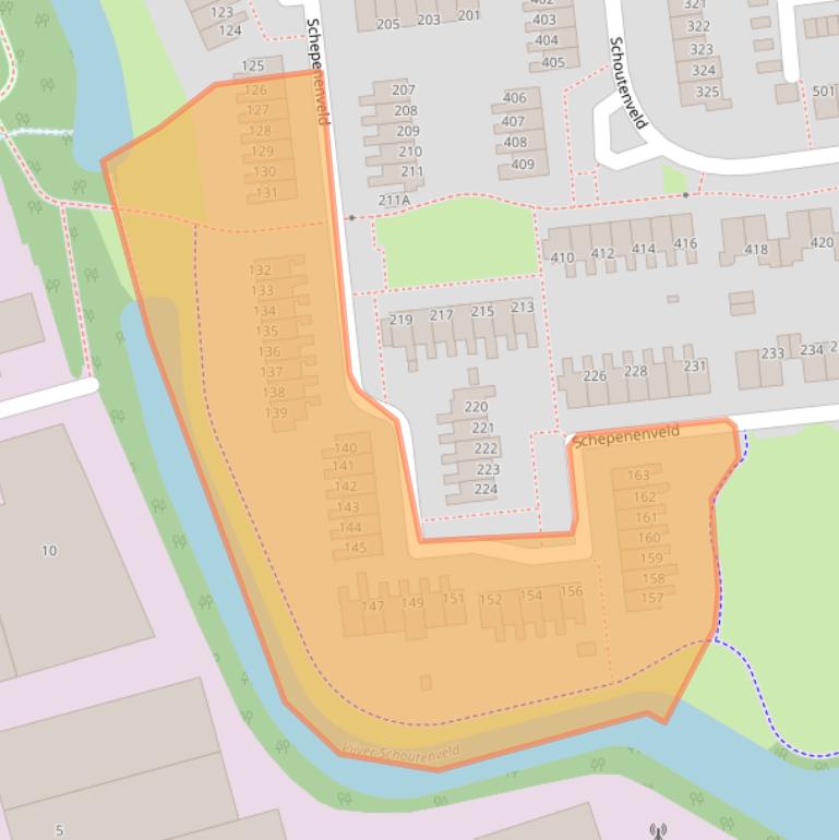 Kaart van postcodegebied 7327DB.