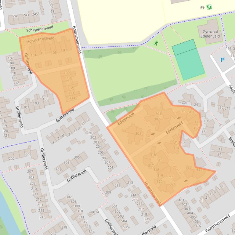 Kaart van postcodegebied 7327DM.