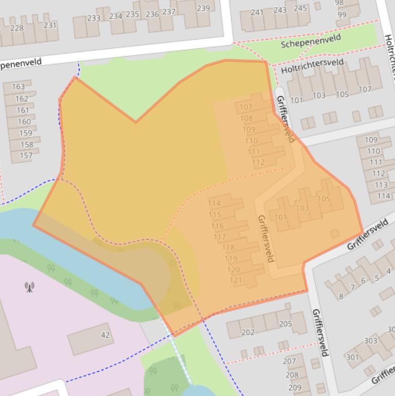 Kaart van postcodegebied 7327DV.