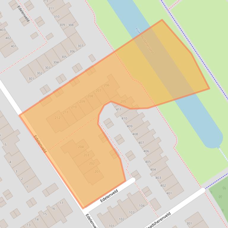 Kaart van postcodegebied 7327EE.