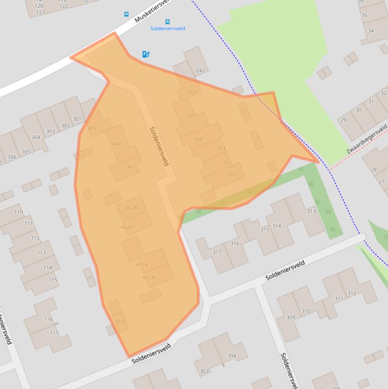 Kaart van postcodegebied 7327GL.