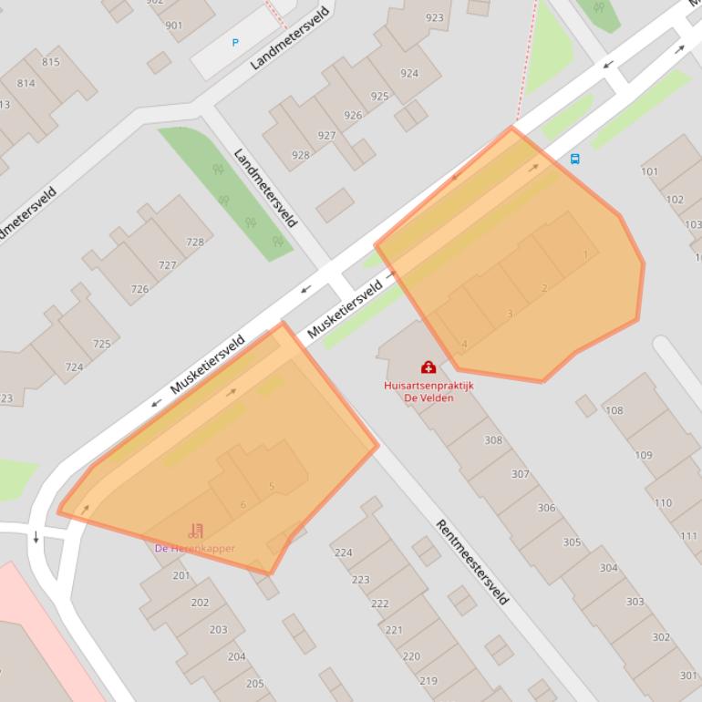 Kaart van postcodegebied 7327GP.