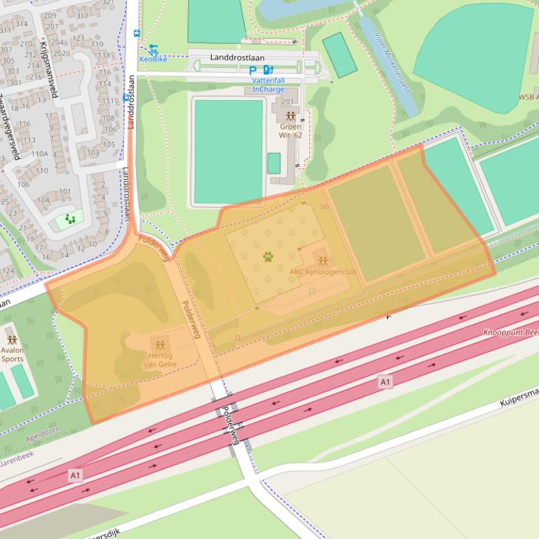 Kaart van postcodegebied 7327GX.