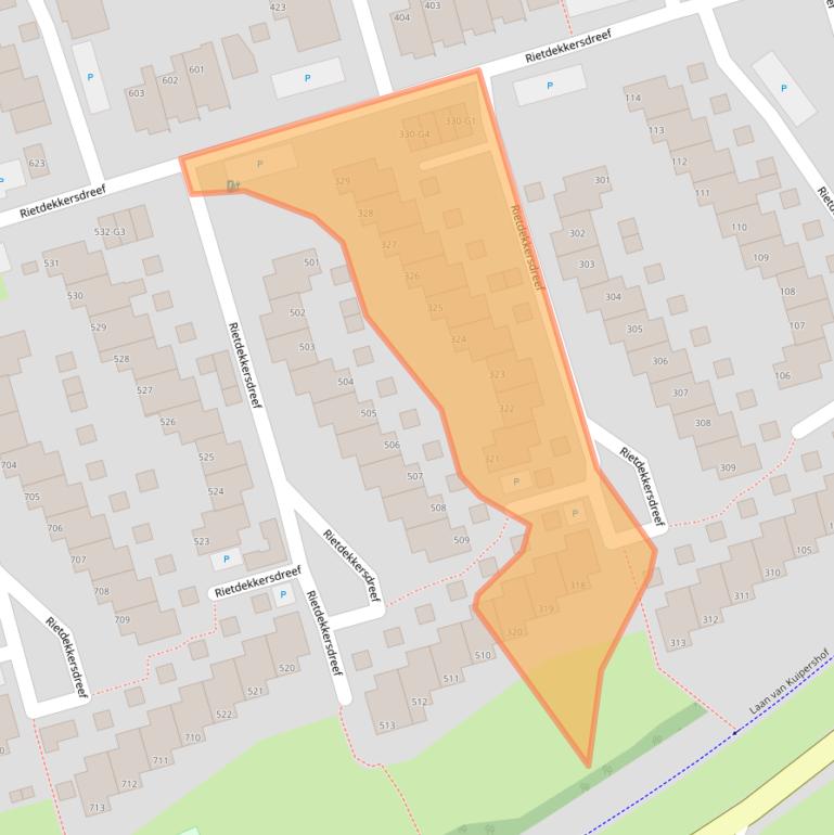 Kaart van postcodegebied 7328AD.