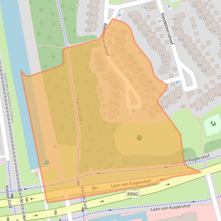 Kaart van postcodegebied 7328AR.