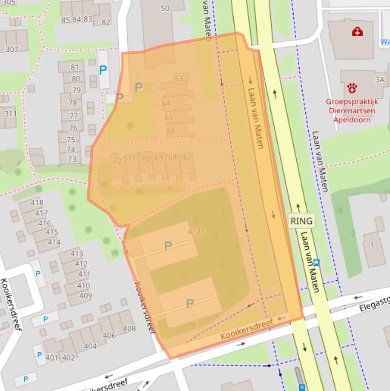 Kaart van postcodegebied 7328CP.