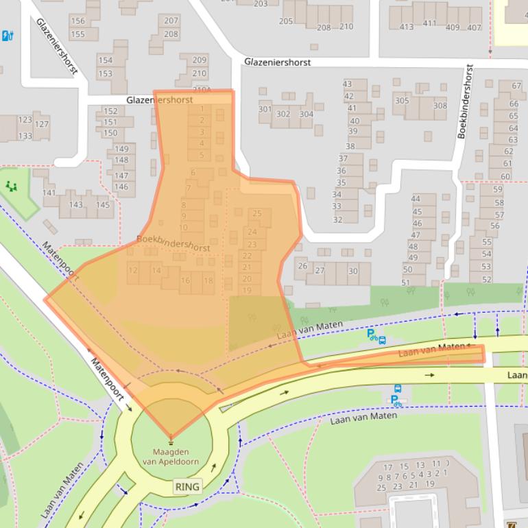 Kaart van postcodegebied 7328TN.