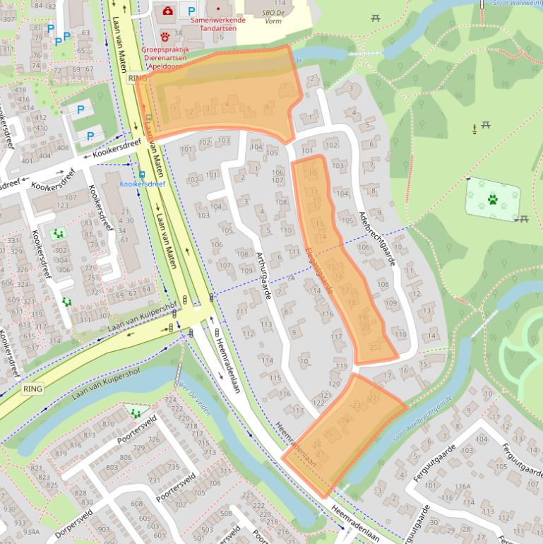 Kaart van postcodegebied 7329AH.