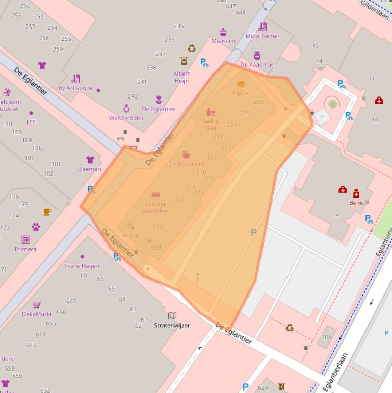 Kaart van postcodegebied 7329DG.