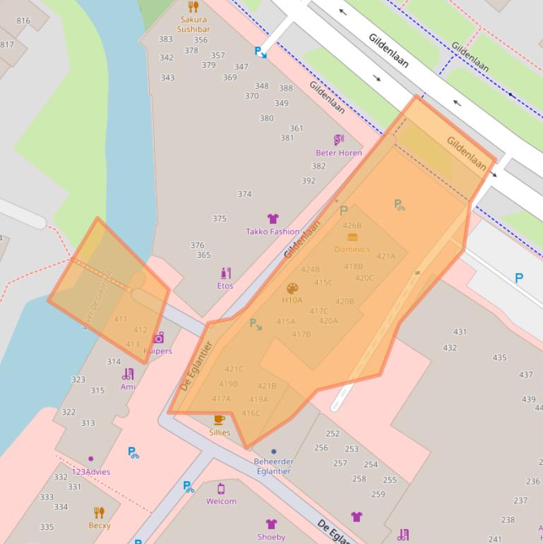 Kaart van postcodegebied 7329EA.