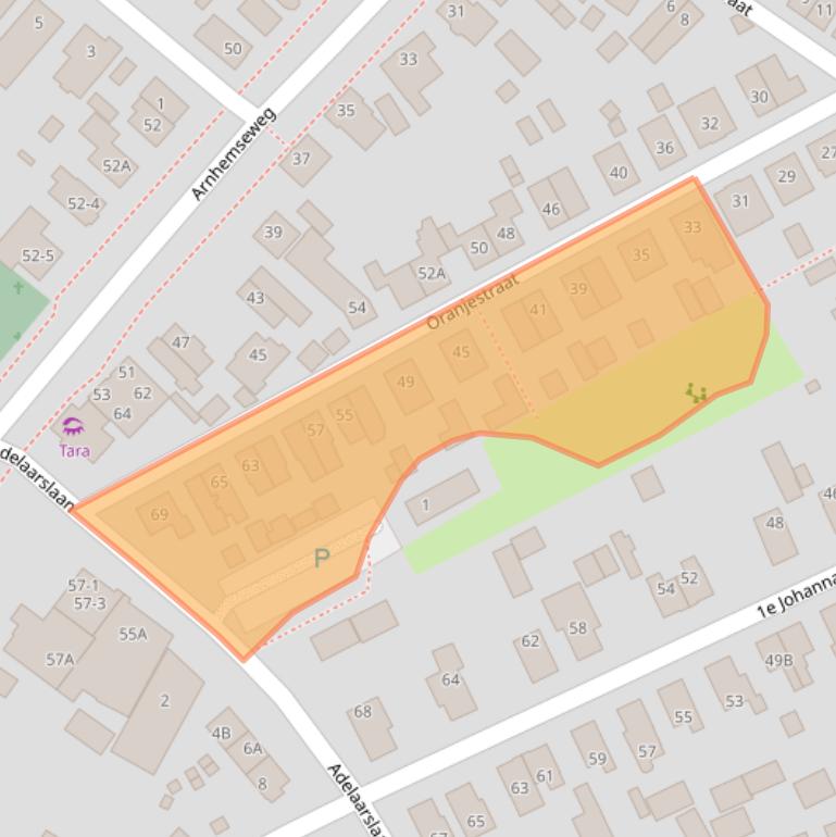 Kaart van postcodegebied 7331BT.
