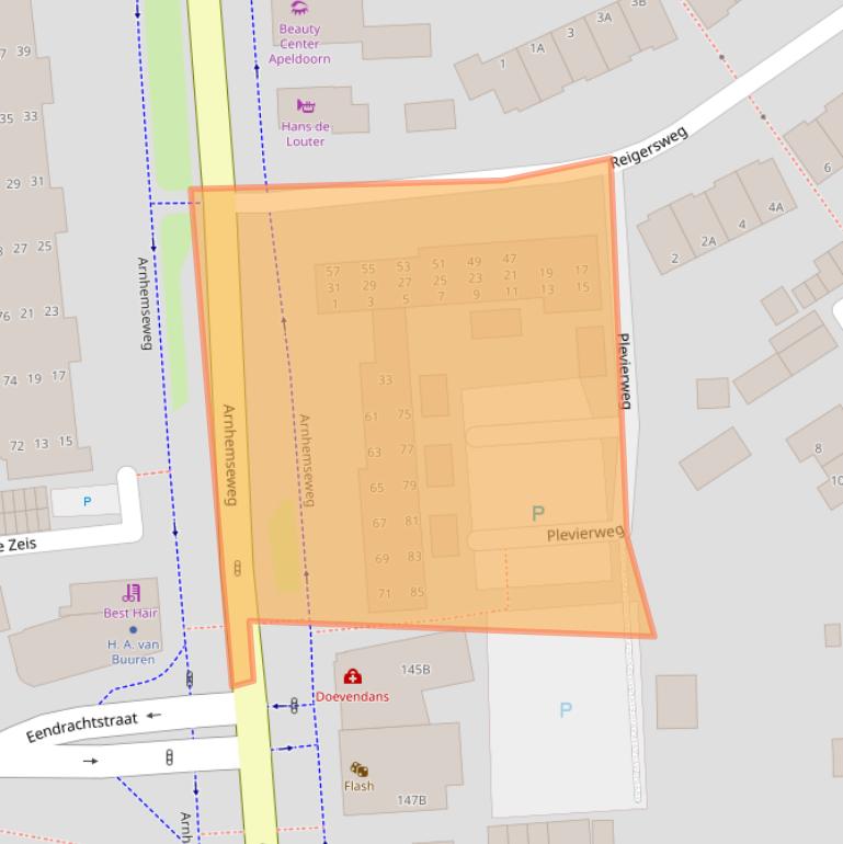 Kaart van postcodegebied 7331BZ.