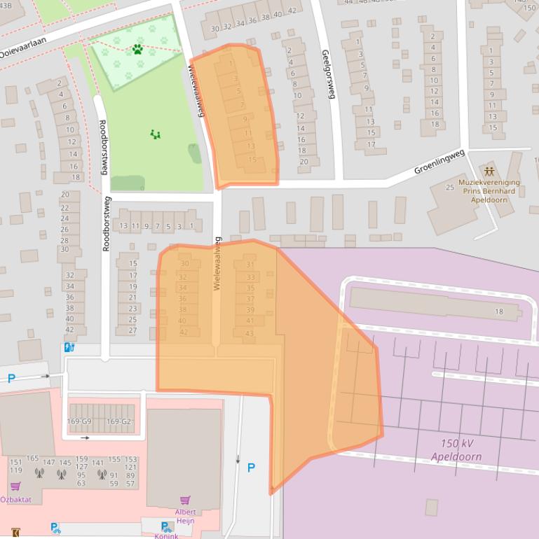 Kaart van postcodegebied 7331EZ.