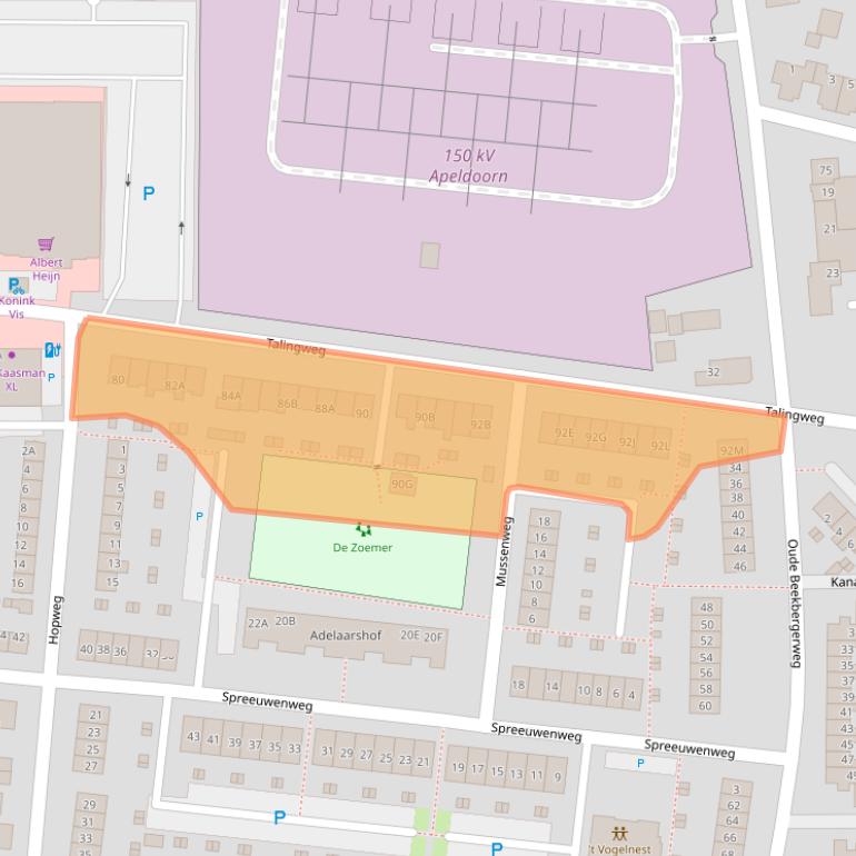 Kaart van postcodegebied 7331GR.
