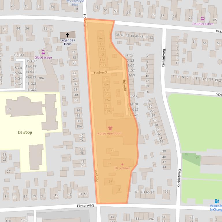 Kaart van postcodegebied 7331KB.