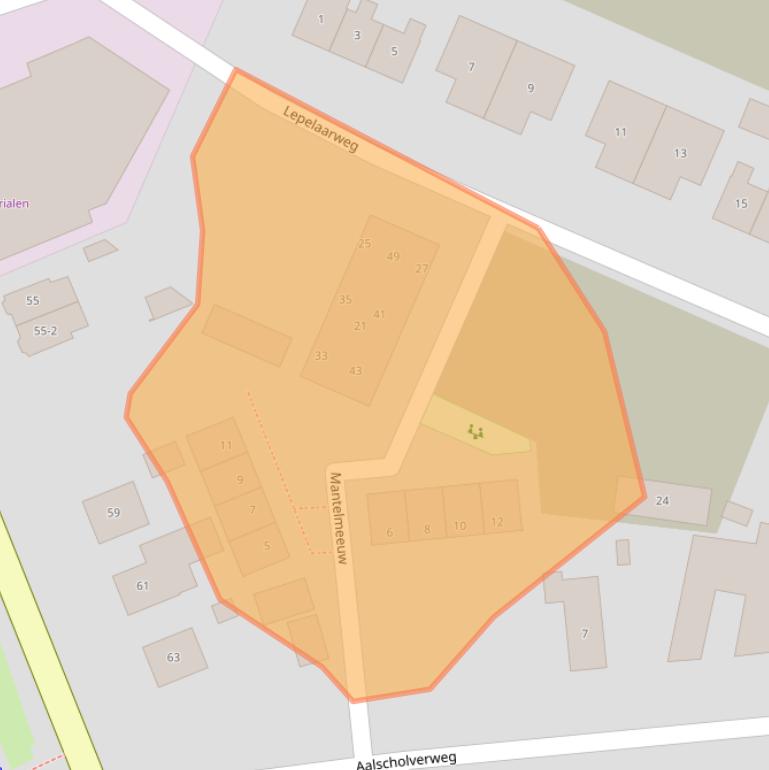 Kaart van postcodegebied 7332AA.