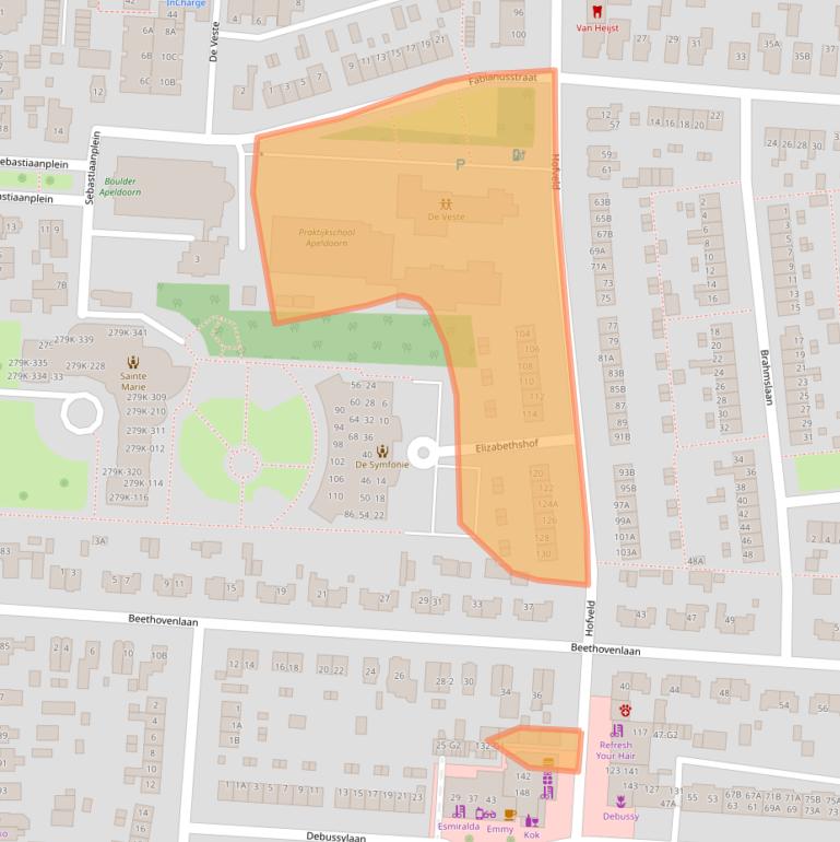 Kaart van postcodegebied 7333BM.