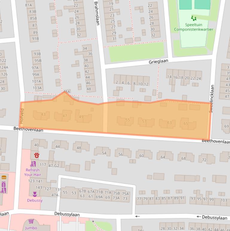 Kaart van postcodegebied 7333CB.