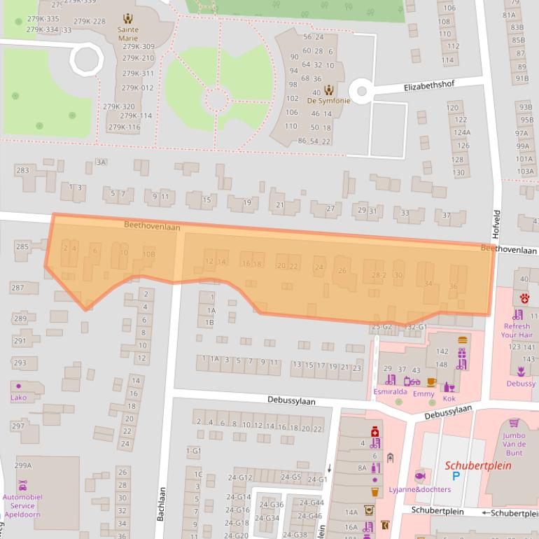 Kaart van postcodegebied 7333CD.