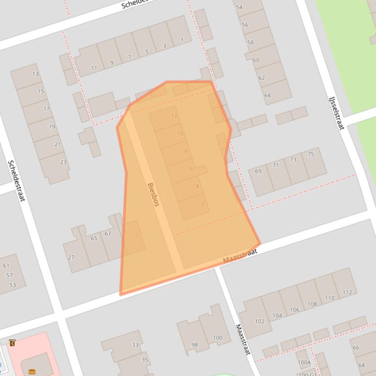 Kaart van postcodegebied 7333JB.