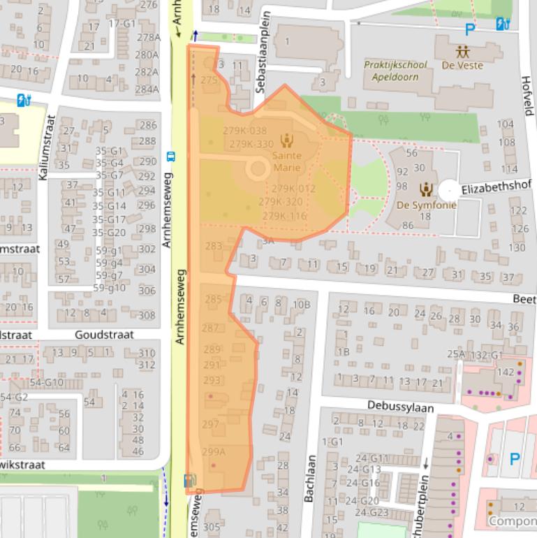 Kaart van postcodegebied 7333NC.