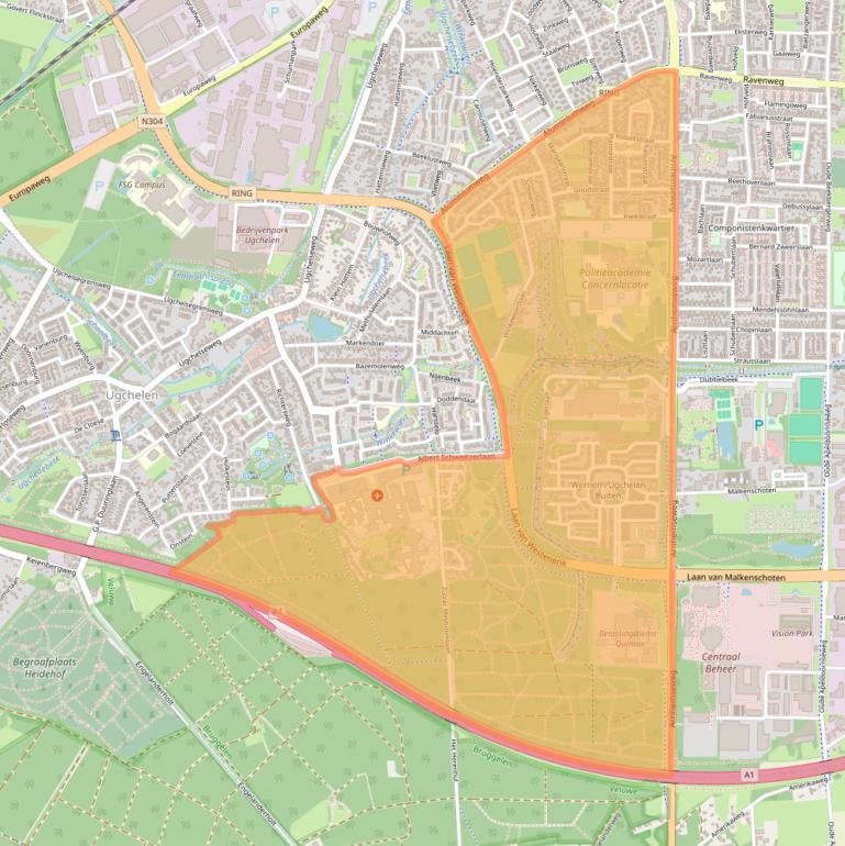 Kaart van postcodegebied 7334.